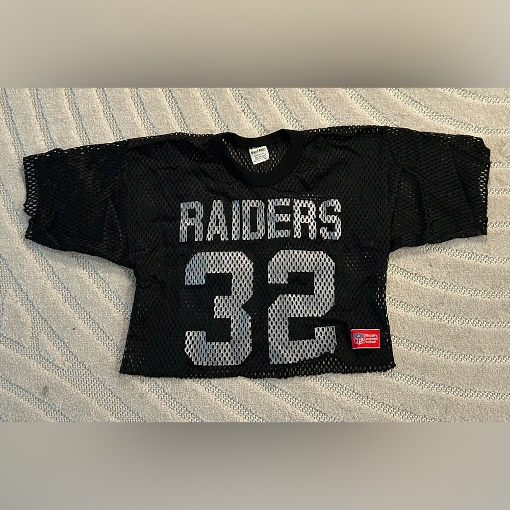 Vintage Y2K NFL Raiders #32 Allen Mesh Cropped Football Jersey - S